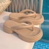 Chinelos Planos Casuais de Férias na Praia Verão Novo Simples e Confortáveis Flip-Flops com Solado Grosso para Mulheres