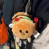 Ins Batata Frita Hambúrguer Boneca de Pelúcia Fofa Pingente de Bolsa Casal de Estudantes Pingente de Boneca Chaveiro Criativo Novo