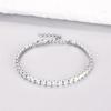 Pulseira Elegante Clássica da Moda Mais Vendida Altamente Incrustada com Zircônia Branca Atacado de Joias Femininas Presente DIY