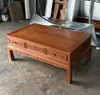 Mesa de centro grande em treliça de abacaxi de madeira maciça para apartamento pequeno mesa de centro retangular mesa de canto jacarandá todo jacarandá dourado mesa lateral de sofá