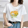 Camiseta popular de manga curta feminina da Lightning Warehouse, camisa base branca casual de verão, estilo ins versão coreana, top moderno plus size