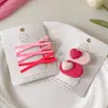 2024 Nuevo Pasador de Amor para el Cabello para Mujer Lindo Rosa Lateral Pinza para Flequillo Pequeño Adorno para la Cabeza Pasador Dopamina