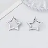Brincos Simples de Estrela de Cinco Pontas, Brincos de Estrela Vazada, Joias Estereoscópicas para Mulheres, Brincos de Estrela Dobrada Exquisitos, Joias Versáteis