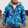 Chaqueta de Algodón Gruesa con Forro de Polar Estilo Étnico Camuflaje Transfronterizo 2025 con Cremallera y Bolsillos de Parche para Abrigo