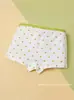 Calzoncillos tipo bóxer de algodón para niños de dibujos animados, lunares, conejo, cuatro esquinas, ropa interior para niñas, algodón puro, clase A, calzoncillos tipo bóxer para niñas