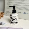 Venta Directa de Fábrica Dispensador de Jabón Líquido Cerámico Diseño de Flores y Pájaros Botella para Baño Gel de Ducha Champú Presionable Botella Vacía Botella de Recarga para Loción