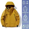 Pioneros del Montañismo Conjunto de Dos Piezas para Mujer 3 en 1 Resistente al Viento Impermeable Cálido para Exteriores Chaqueta de Corte Holgado para Hombre