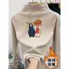 Primavera Outono Inverno Infantil Bebê Estiloso Fashionável Masculino e Feminino Infantil Lã Grossa Camada Base Camiseta de Manga Longa Top para Crianças Grandes
