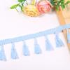 Mantel decorativo de encaje con borlas de poliéster de 4 cm, con protección del medio ambiente, 30 colores, directo de fábrica
