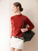 Suéter de Hilo Fantasía de Cachemir de Primera Línea 2024 Otoño/Invierno Nuevo Estilo para Mujer Cuello Semialto Capa Base Estilo Coreano Holgado Adelgazante Suéter