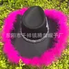 Borde de Pluma de Nuevo Color Transfronterizo Hueco Amor Blanco Sombrero Vaquero Occidental Día de San Valentín Carnaval Sombrero de Fiesta de Fieltro