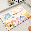 Tapete de Chão para Banheiro Urso Morango Desenho Fofo Almofada Absorvente Sanitário Tapete de Porta de Entrada Quarto Porta Tapete de Pé Antiderrapante