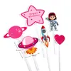 Globo Aerostático Horneado Pastel Piloto de Combate Decoración Niños Niñas Tarjeta de Pastel Decoración Tema Cumpleaños