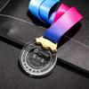 Medalhas Infantis, Medalhas de Jogos Escolares, Pequenas Placas de Metal, Medalhas Criativas de Cristal Branco Gravadas para Corrida de Maratona