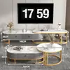 Mueble de TV de Pizarra de Lujo Ligero Mesa de Café Combinación Mesa de Café Moderna Simple para Apartamento Pequeño Gabinete de Piso para Sala de Estar Mueble de TV