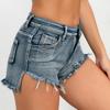 6116 # Transfronterizo Europeo y Americano Amazon Sexy Casual Cintura Alta Verano Talla Grande Jeans Rotos para Mujer Short de Mezclilla