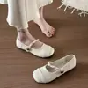Sapatilhas Rasas Redondas Estilo Ballet 2025 Primavera/Verão Novos Sapatos Femininos Versáteis Sapatos Mary Jane Franceses para Mulheres