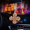 Nuevo colgante para coche de alto valor con incrustaciones de diamantes, colgante de trébol de cuatro hojas, colgante para coche, accesorio para espejo retrovisor de coche