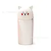 Porta-canetas de Silicone Animal de Desenho Animado Infantil, Recipiente de Caneta Dobrável Retrátil Fofo, Porta-armazenamento de Lápis Estilo Q-Cute para Alunos do Ensino Fundamental
