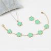 CDD Pulsera de ciruela trébol para mujer juego aretes populares collar pulsera comercio exterior transfronterizo fuente de fábrica tienda