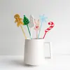 Palillo Personalizado de Acrílico para Bebidas Navideñas Transfronterizo Fiesta Navideña Fiesta Bebida Decoraciones para Bebidas