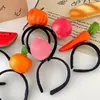 Diadema para el cabello con forma de fruta y verdura, pinzas para el cabello para mujer, accesorio para la cabeza distintivo, creativo y divertido, diadema de presión para lavarse la cara, goma para el cabello, cueva para el cabello