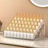 Caixa de armazenamento para nail art, expositor de esmaltes transparente multicamadas, para uso diário em casa, organizador de batons, cosméticos, géis de unha