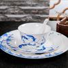 Juego de Plato y Tazón de Porcelana Azul y Blanco, Caja de Regalo Creativa Regalo Promocional, Vajilla de Tazón de Arroz Cerámico de Jingdezhen, Estilo Chino