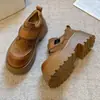 Mocasines de plataforma estilo retro, con efecto desgastado de color, suela gruesa, para mujer, nueva colección primavera 2026, con correas de velcro, realzan la altura, efecto adelgazante, suela suave y cómodos
