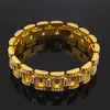 Pulsera Europea y Americana Transfronteriza de Amazon 15mm Incrustada de Diamantes Pulsera Hip-hop Pulsera de Moda para Hombre Pulsera de Marca Punk