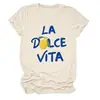 La Dlce Vita Amazon Ebay Site Independente Camiseta Feminina Confortável e Estilosa Gola Redonda Manga Curta Camada Base