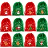 Bolsa de franela navideña transfronteriza, bolsa de regalo navideña, bolsa de manzana de Nochebuena, bolsa grande roja con cordón para dulces, disponible