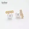 Brincos de Argola com Zircônia e Pérola Agulha de Prata Moda Exquisita Nicho Elegantes Brincos Retrô Acessível Luxo Brincos de Alta Qualidade
