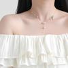 Estilo Bosque Fresco y Dulce Collar Recomendado Libro Rojo Lirio de los Valles Blanco Colgante de Flor Cadena Corta de Perlas para Clavícula para Niña