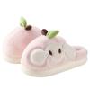 2025 Nuevas Pantuflas de Felpa con Forma de Manzana de Dibujos Animados para Mujer, Otoño e Invierno, Pantuflas de Felpa Cálidas para el Hogar, para Pareja