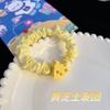Cuerda para el cabello para niña, color crema, anillo para el cabello con forma de intestino grueso, banda de goma pequeña con queso rojo, lazo dulce, cubierta de cuero para la cabeza para mujer