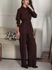 Estilo Europeo y Americano Versátil para Viajes de Negocios de Alta Gama Manga Larga Solapa Cintura Adelgazante Traje Maillard Moda Femenina Traje Casual