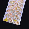 Triângulo Neon Fluorescente Costurado à Mão Strass de Vidro Diamante Fivela Plana Acessórios DIY Roupas Material Acessórios Vestido de Noiva
