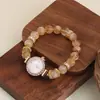 Nuevo Reloj de Moda Natural Amatista Diamante para Dama Pulsera Ajustable Libremente Reloj de Regalo para Mujer Reloj de Cuarzo