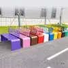 Silla de Parque de Acero Inoxidable Banco con Respaldo para Exteriores Banco de Madera Resistente a la Corrosión Asiento de Hierro para Área de Ocio Banco de Madera para Jardín Comunitario