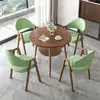 Juego de mesa y sillas de recepción y negociación de estilo minimalista nórdico para tiendas de té de leche y cafeterías, apartamentos y bed & breakfasts, mesa de comedor, mesa redonda pequeña para balcón
