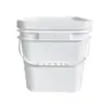 Barril de Plástico Cuadrado 2-20 Litros Barril de Empaque Grado Alimenticio Barril Químico Tapa Fácil de Abrir Barril de Pintura con Asa Barril Cuadrado Venta al Por Mayor