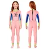 Roupa de Natação Infantil 2,5mm Manga Longa para Meninas, Crianças de Tamanho Médio e Grande, Peça Única Proteção Solar Secagem Rápida Roupa de Mergulho para Meninos