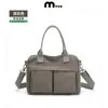 Bolsa de Lona Multibolsillos para Viajes Diarios con Logo Personalizado, Bolso Tote Pequeño para el Trabajo, Bolso de Mano Cruzado al Hombro, Ligero