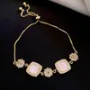 Pulsera de diamantes cuadrados, diseño elegante y moderno de la marca coreana Flu, pulsera delicada y con sentido de la moda, pulsera de celebridades de Internet, recién llegada para mujeres.