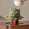 Adornos pequeños de arenisca verde estilo chino color dorado para decoración de entrada de sala de estar en casa, estación de trabajo, mascota de la riqueza