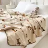 Manta Pequeña de Gasa de Doble Capa de Algodón Puro Clase A, Colcha de Verano, Manta Fina de Algodón para Aire Acondicionado, Manta Cubre Sofá para Dormitorio, para Uso en Cama