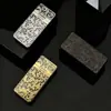 Queroseno|Patrón floral tallado estilo delgado elegante lujo ligero estilo antiguo encendedor de rueda de pedernal regalo de alta calidad encendedor de queroseno de gama alta
