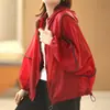 Ropa de Protección Solar de Secado Rápido con Empalme para Mujer, Nuevo Estilo de Verano, Gama Alta, Talla Grande, Ropa Transpirable con Protección Solar, Chaqueta Holgada de Manga Larga en Color de Contraste