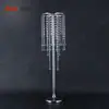 Nuevo Estilo Europeo Romántico de Boda Soporte de Flores de Cristal Adorno de Decoración de Mesa Principal Occidental Soporte de Flores de Metal para Pasillo de Boda